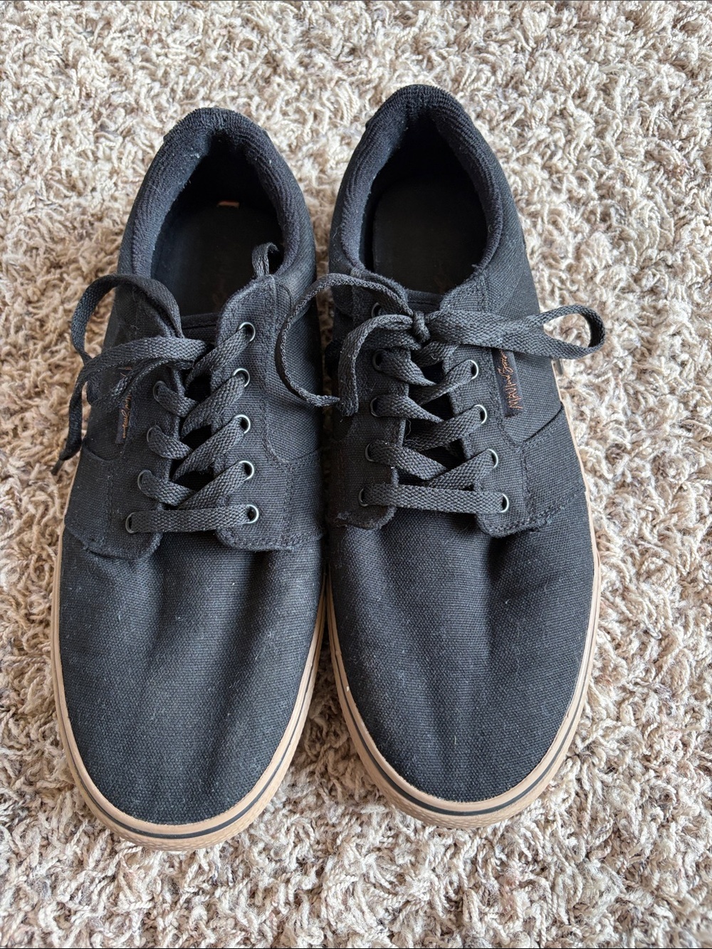 Maui and Sons Black Canvas Sneakers with Gum Sole